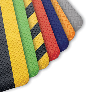 AirLift Diamond Plus Commercial Industrial Workplace AntiFatigue Traction Mat with OSHA Safety Striping - Closeup AirLift Diamond Plus Commercial Industrial Workplace AntiFatigue Traction Mat with OSHA Safety Striping - Closeup
