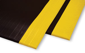 AirLift Commercial Industrial AntiFatigue Mat with OSHA Caution Yellow Striping - Product Closeup AirLift Commercial Industrial AntiFatigue Mat with OSHA Caution Yellow Striping - Product Closeup
