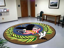 Custom Made Logo Mat Purchased On GSA Contract - Veterans Administration Chaplaincy Fort Benning Georgia