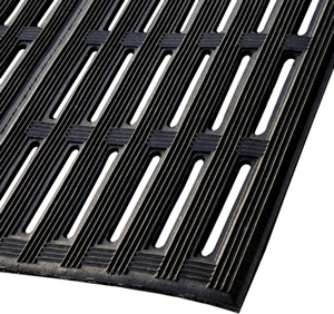 Tough Tred - All Rubber Grease Proof Drainage Traction Mat for Commercial Industrial Work Areas - Product Close Up Tough Tred - All Rubber Grease Proof Drainage Traction Mat for Commercial Industrial Work Areas - Product Close Up