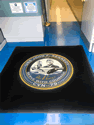 Custom Made Graphics Inset Logo Mat US Navy CVN 79 of Newport News Virginia