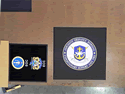 Custom Made Graphics Inset Logo Mat US Navy Explosive Ordnance Disposal Expeditionary Support of Virginia Beach, Virginia
