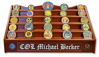 Wooden Challenge Coin Holder Product Image Tabletop Wooden Challenge Coin Holder Product Image