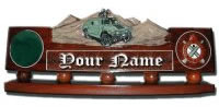 Custom Made Mahogany Wood Logo Desk Name Plate