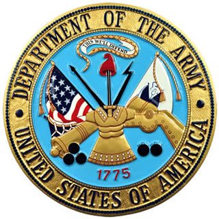 Custom Made Mahogany Wood Logo Plaques - Department of the Army Custom Made Mahogany Wood Logo Plaques - Department of the Army