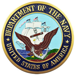 Custom Made Mahogany Wood Logo Plaques - Department of the Navy Custom Made Mahogany Wood Logo Plaques - Department of the Navy
