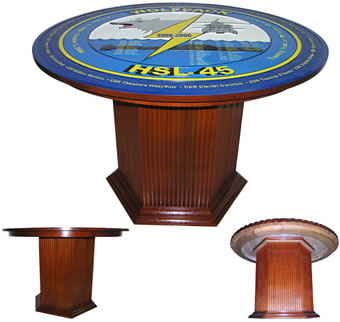 Custom Made Mahogany Wood Logo Table - Department of the Air Force Custom Made Mahogany Wood Logo Table - Department of the Air Force