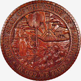 Custom Made Mahogany Wood Logo Plaques - Hudson County NJ Prosecutors Office Custom Made Mahogany Wood Logo Plaques - State of Florida